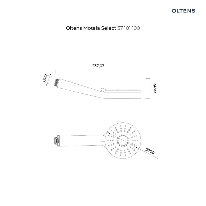 Sprchový set Oltens Saxan EasyClick Alling 60 - chrom/bílý