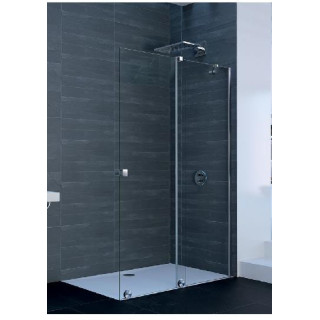 Dveře sprchové walk-in Huppe Xtensa pure, posuvné, 868-900mm, stabilizator skośny, připevnění pravé, Anti-Plaque, stříbrný leskl