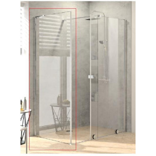 Dveře posuvné Huppe Xtensa pure Walk-In 900 jednodílné s pevným segmentem, připevnění pravé, sklo čiré Anti-Plaque, profil Black