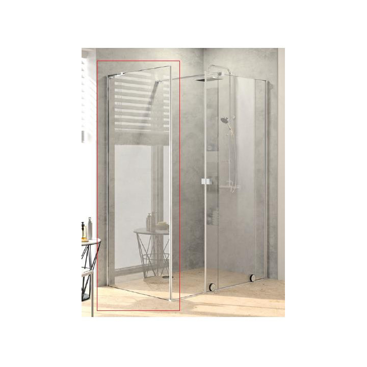Dveře posuvné Huppe Xtensa pure Walk-In 900 jednodílné s pevným segmentem, připevnění pravé, sklo čiré Anti-Plaque, profil Black