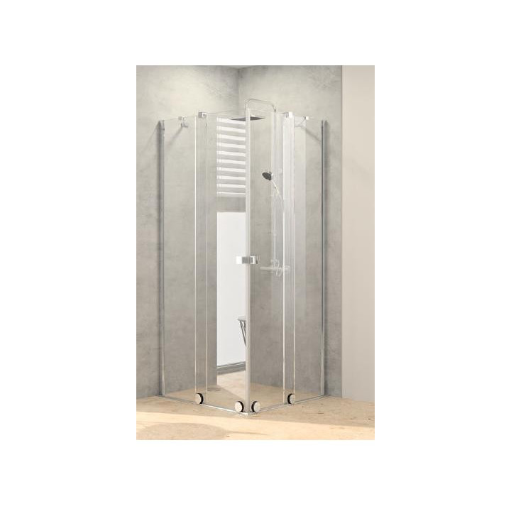 Dveře posuvné Huppe Xtensa pure Walk-In 900 jednodílné s pevným segmentem, připevnění pravé, sklo čiré Anti-Plaque, profil Black