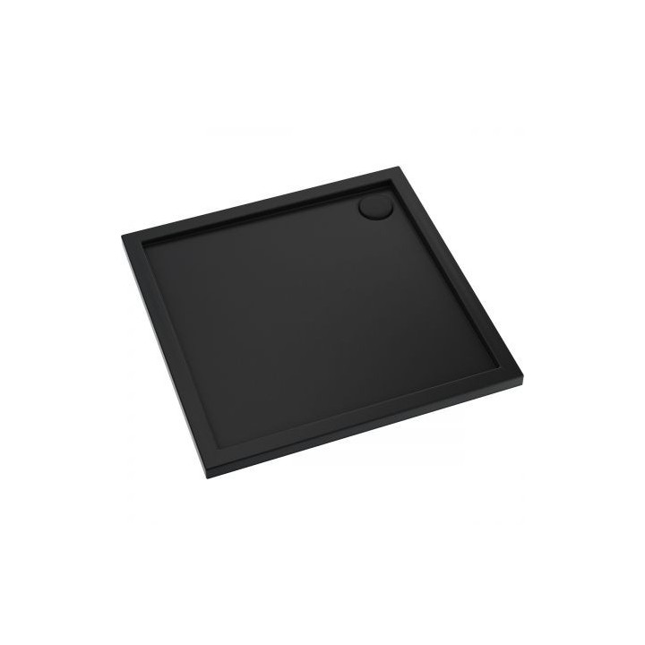 Oltens Superior akrylátová sprchová vanička 90x90 cm półokragły - černá matnáný