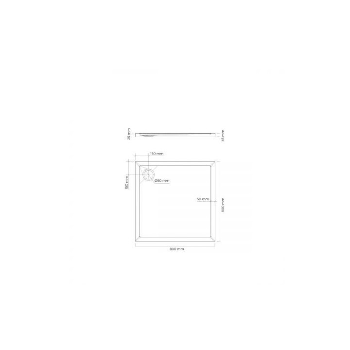 Oltens Superior akrylátová sprchová vanička 90x90 cm čtvercová - černá matnáný