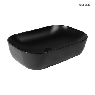 Oltens Hamnes umyvadlo 61x40 cm na desku oválný s povrchem SmartClean - černá matnáný