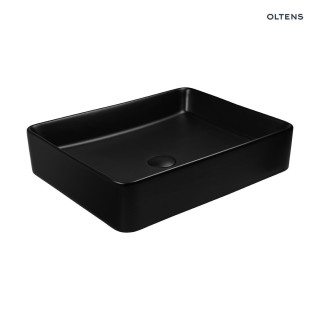 Oltens Forde umyvadlo 51x40,5cm na desku obdélníková s povrchem SmartClean - černá matnáný 