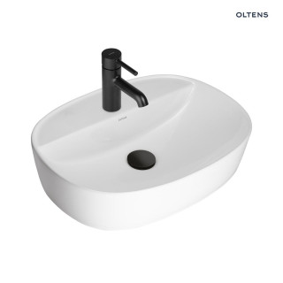 Oltens Hamnes Thin umyvadlo na postavení na desku s otvorem pro baterii oválný 51 x 39 cm - bílá