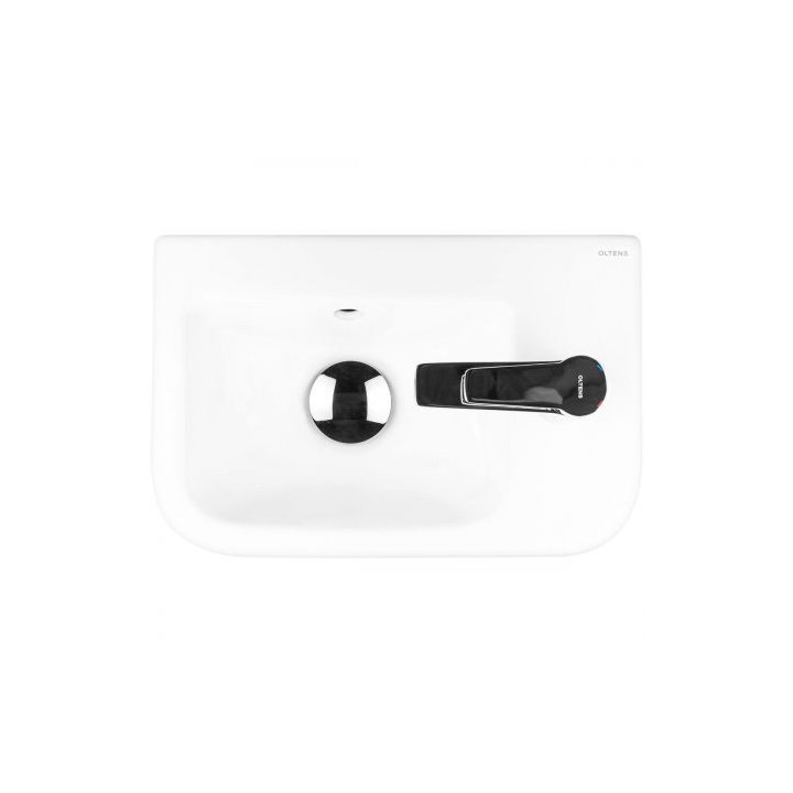 Oltens Vernal umyvadlo 37x24,5 cm cm závěsná pravá s povrchem SmartClean - bílá