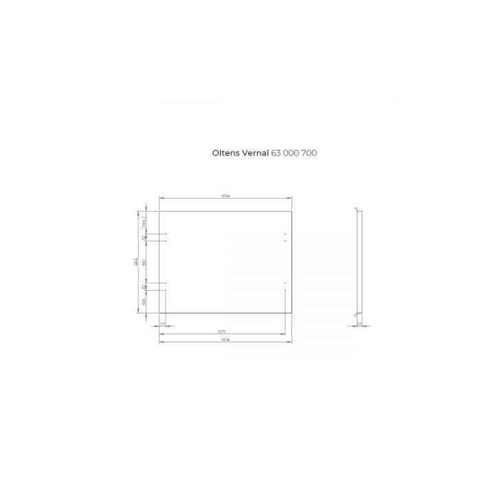 Oltens Vernal blat 60 cm naszafkowy - šedá matnáný