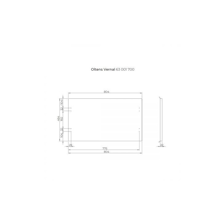 Oltens Vernal blat 80 cm naszafkowy - šedá matnáný