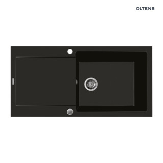 Oltens Gravan dřez granitowy 1 komorowy z  ociekaczem 100x50cm - černá 