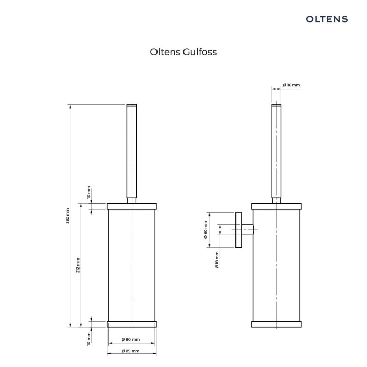 Oltens Gulfoss štětka WC závěsná - chrom