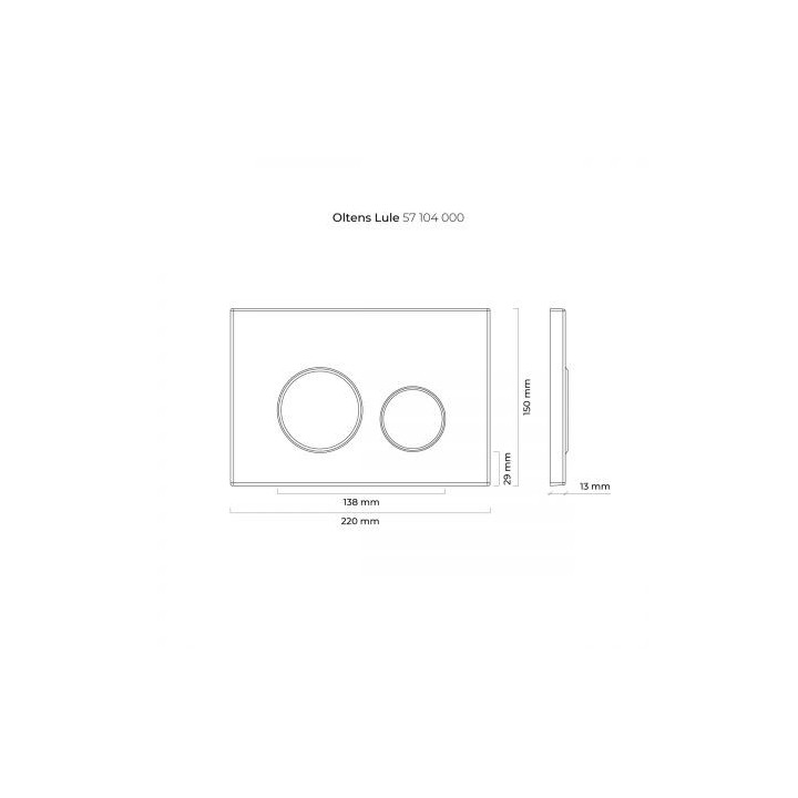 Oltens Torne splachovací tlačítko do WC - černá matnáný