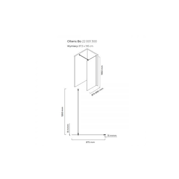 Oltens Vida sprchová zástěna Walk-in 80 cm