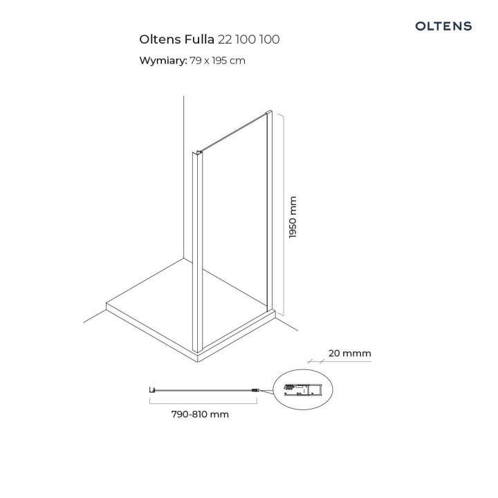 Oltens Vida sprchová zástěna Walk-in 110 cm