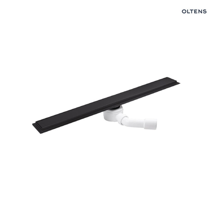 Oltens Langan 60 odtok sprchový liniowy 60 cm s přírubou s roštem odwracalnym černá matnáný
