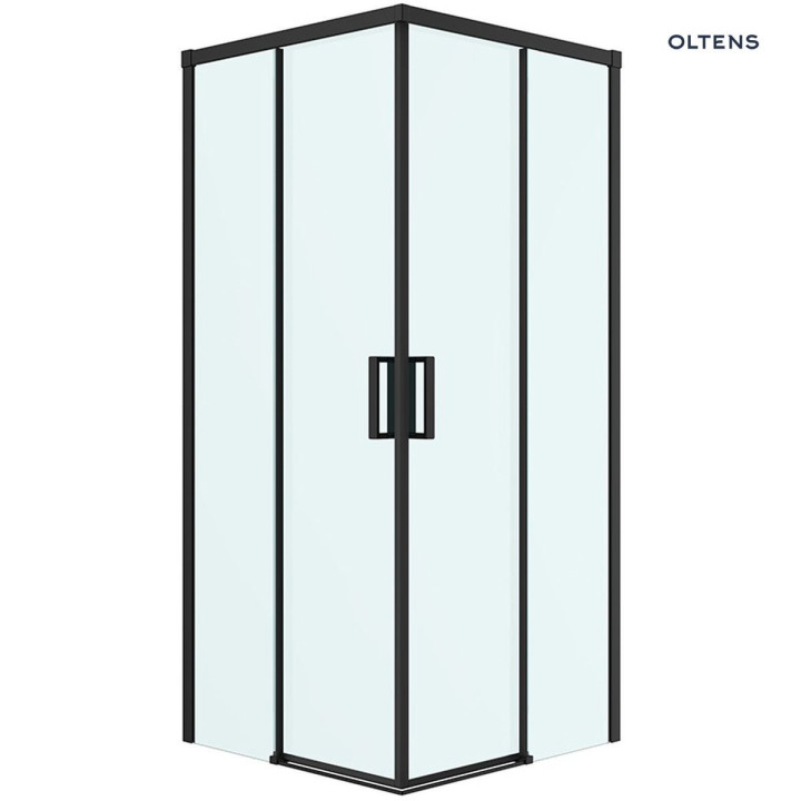 Oltens Breda sprchový kout čtvercová  80x80 cm przesuwna - černá matnáný