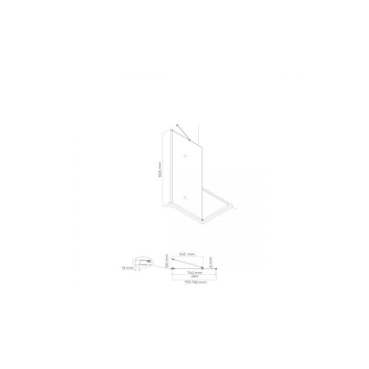 Oltens Hallan sprchový kout 80x100 cm obdélníková černá matnáný/sklo čiré dveře se stěnou