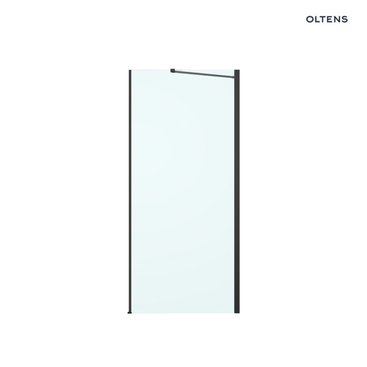Oltens Rinnan sprchový kout 90x80 cm obdélníková černá matnáný/sklo čiré dveře se stěnou 