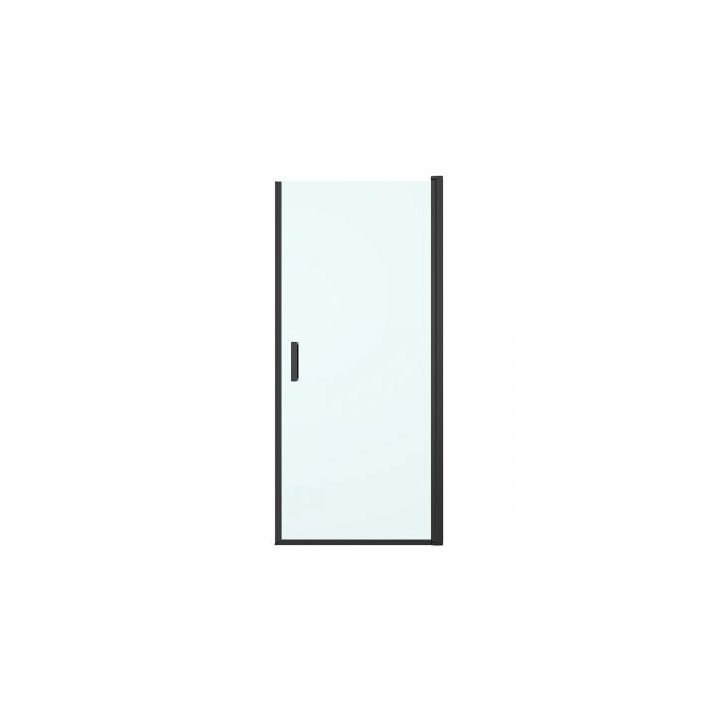Oltens Rinnan sprchový kout 100x80 cm obdélníková černá matnáný/sklo čiré dveře se stěnou