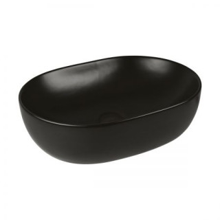 Oltens Hamnes Thin umyvadlo na postavení na desku oválný 49,5 x 35,5 cm - černá matnáný