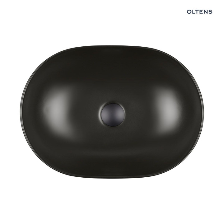 Oltens Hamnes Thin umyvadlo na postavení na desku oválný 49,5 x 35,5 cm - černá matnáný