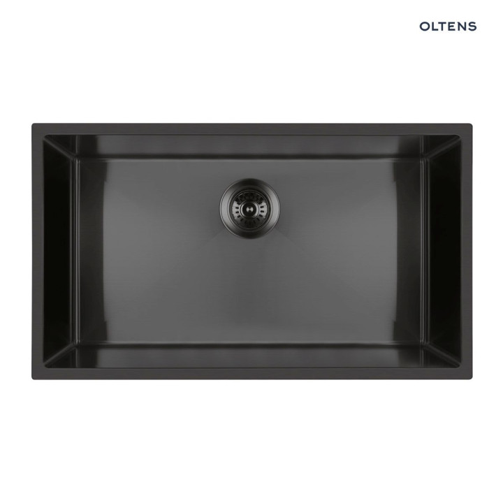 Oltens Ocelvask zlew ocelový 1 komorowy 44x44 cm ušlechtilá ocel - černá