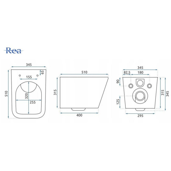 Závěsné wc WC Rea Carlo Mini Rimless Duroplast/Flat, 49x37cm, bez kołnierza, sedadlo s pozvolným sklápěním, černá