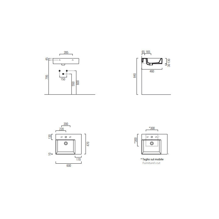 Umyvadlo GSI Kube X - 60x37cm