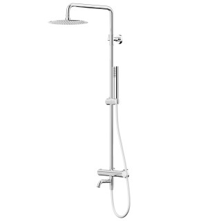 Sprchová sprchový panel Corsan Lugo chrom kulatá horní sprcha s baterií termostatickou
