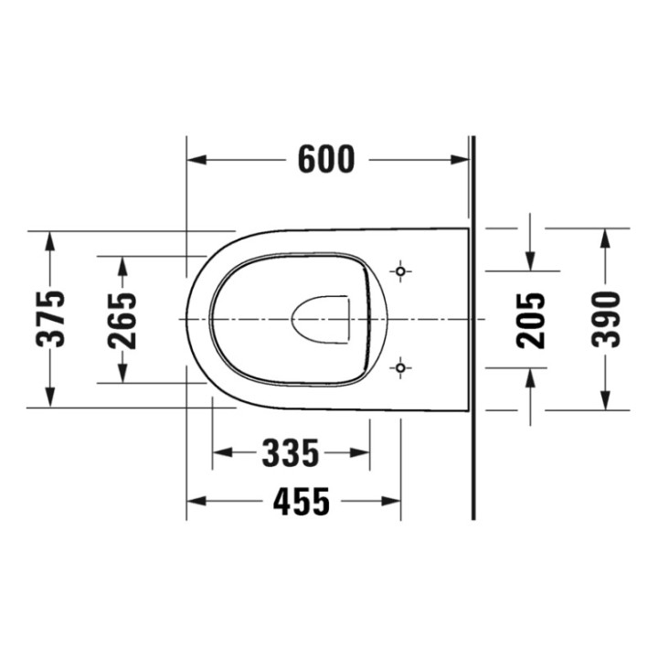 Mísa toaletní závěsná, 38,5x57cm, Duravit Qatego Rimless® - Bílý lesklý (HyG) 