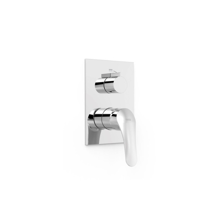 Maskownica do wpuszczanego korpusu 1-drożnego TRES BASE PLUS Rapid-box - Chrom