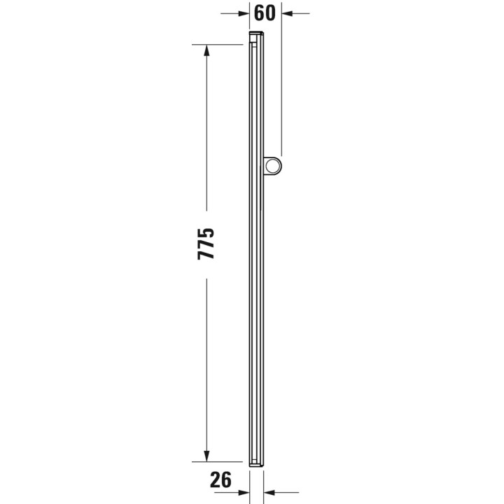 Sprchová tyč 810mm Duravit - Černá Matnáný