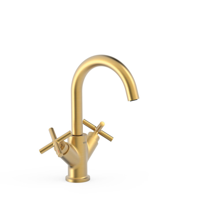 Baterie s dvěma kohouty umyvadlová, TRES MONTBLANC - Ocel