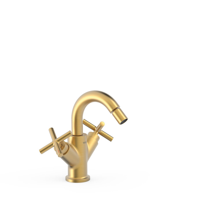 Baterie s dvěma kohouty pro bidet, TRES MONTBLANC - Ocel