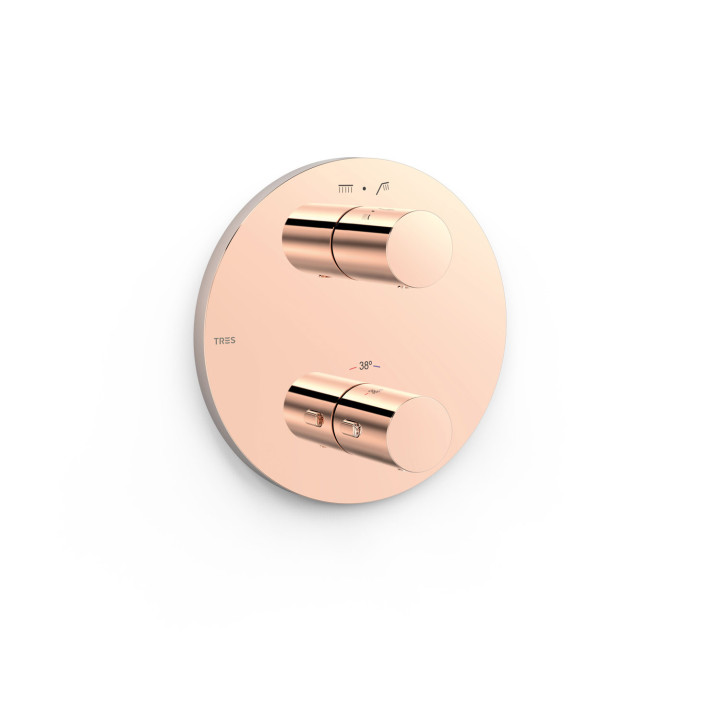 Maskownica do wpuszczanego korpusu 2-drożnego, TRES THERM-BOX - 24-K Zlato Matné