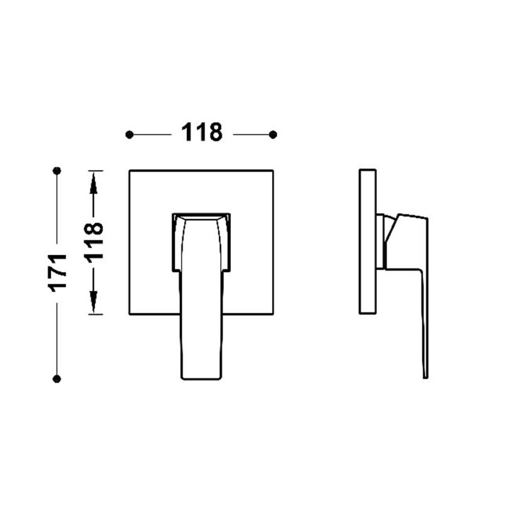 Maskownica do wpuszczanego korpusu 1-drożnego Rapid-box, TRES SLIM EXCLUSIVE - Ocel