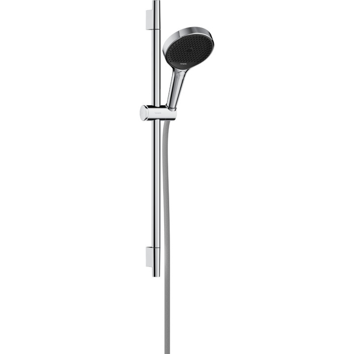 Sprchový set 130 3jet s držákem S Puro 65 cm PushSlider i tekstylnym hadici sprchovým Designflex 160 cm, Hansgrohe Rainfinity - 