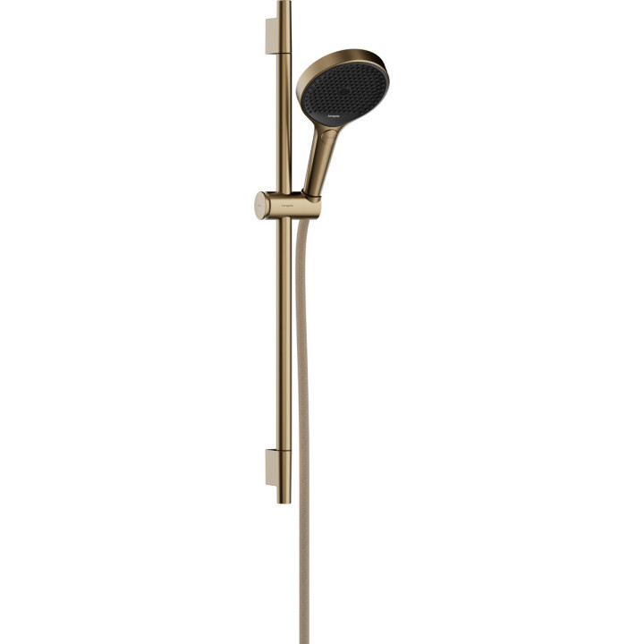 Sprchový set 130 3jet s držákem S Puro 65 cm PushSlider i tekstylnym hadici sprchovým Designflex 160 cm, Hansgrohe Rainfinity - 