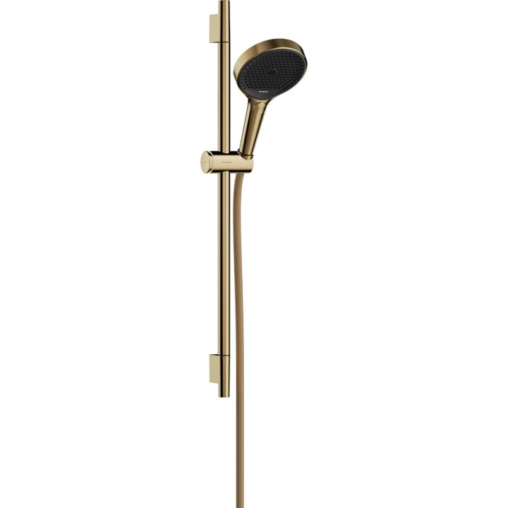 Sprchový set 130 3jet EcoSmart s držákem S Puro 65 cm PushSlider i tekstylnym hadici sprchovým Designflex 160 cm, Hansgrohe Rain