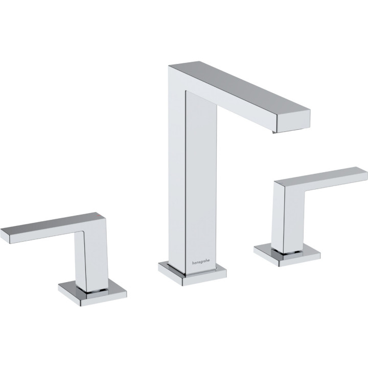 3otvorová umyvadlová baterie 150 s umyvadlovou výpustí Push-Open, Hansgrohe Tecturis E - Chrom