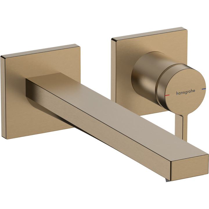 Páková umyvadlová baterie nástěnná, podomítková s výtokovým ramenem 22,5 cm, Hansgrohe Tecturis E - Chrom