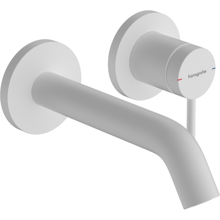 Páková umyvadlová baterie nástěnná, podomítková s výtokovým ramenem 16,5 cm, Hansgrohe Tecturis S - Černá Matný