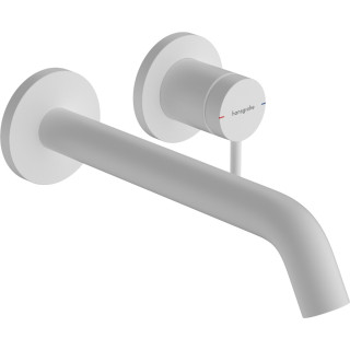 Páková umyvadlová baterie nástěnná, podomítková s výtokovým ramenem 22,5 cm, Hansgrohe Tecturis S - Černá Matný