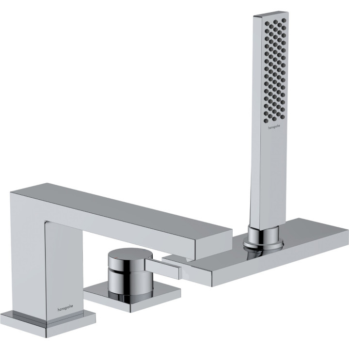 3otvorová, páková baterie na okraj vany z sBox, vnější komponent, Hansgrohe Tecturis E -  Chrom