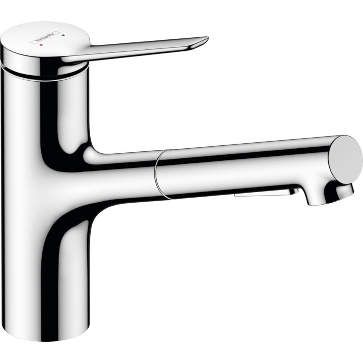Páková dřezová baterie 150, kovová výsuvná sprcha, 2jet, sBox, Hansgrohe Zesis M33 - Chrom  