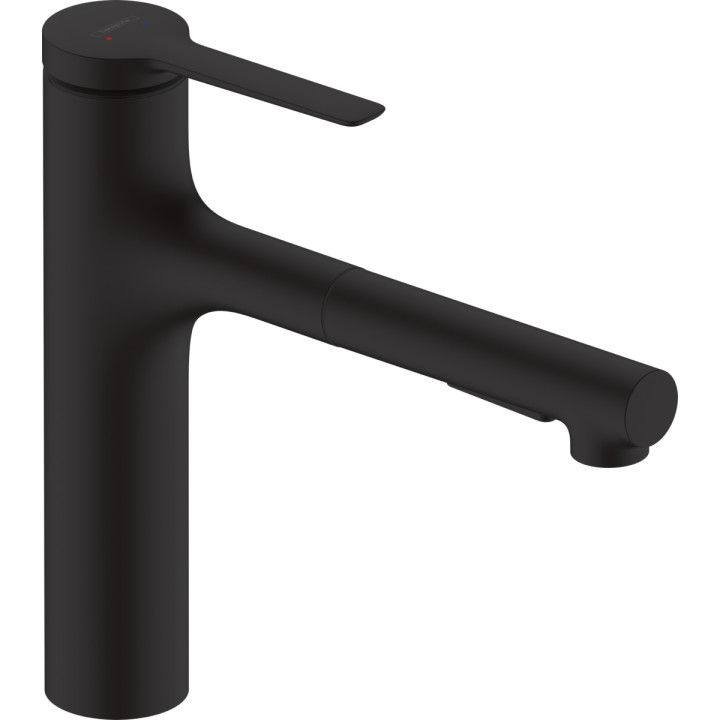 Páková dřezová baterie 160, kovová výsuvná sprcha, 2jet, Hansgrohe Zesis M33 - Chrom  
