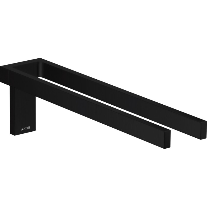 Dvojitý věšák na ručník, AXOR Universal Rectangular - Černá Chrom Szczotkowany