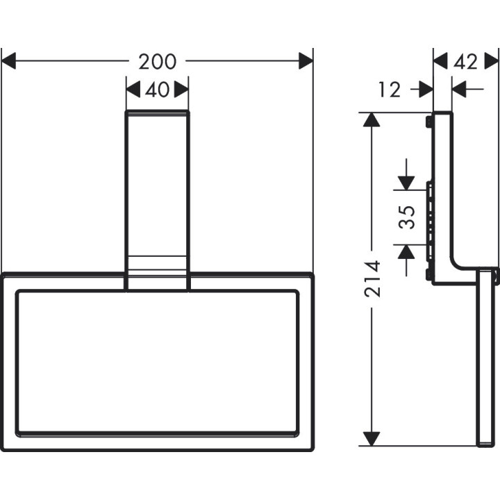 Věšák na ručník druhu Ring, AXOR Universal Rectangular - Černá Chrom Szczotkowany