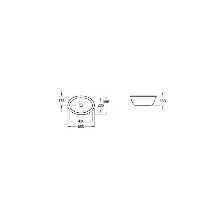 Umywalka Villeroy & Boch Loop&Friends podblatowa 420x285 mm- sanitbuy.pl