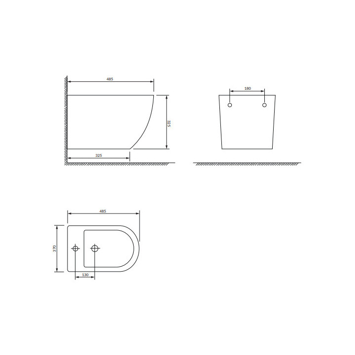 Závěsný bidet, 49x37 cm, Omnires Ottawa - Bílý matnáný